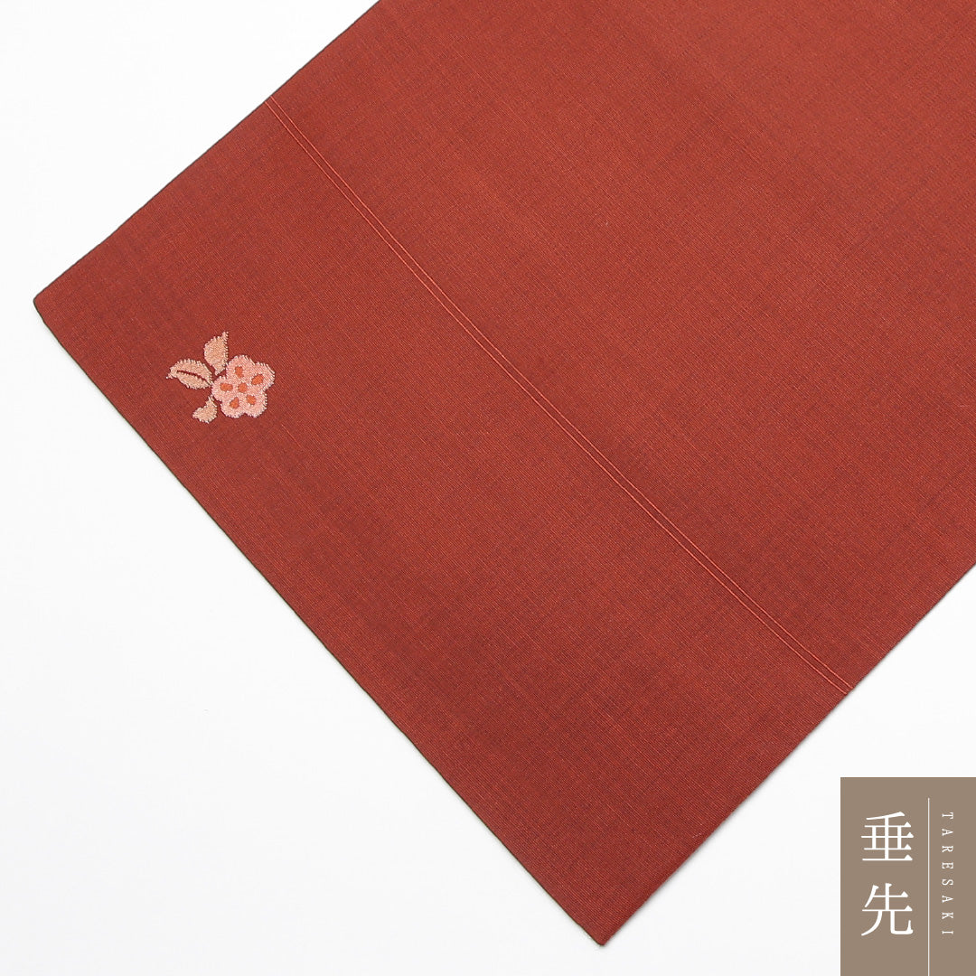 袋帯(紬) 帯丈434cm 正絹 ポイント柄 カジュアル 花柄 朱系 1243-01264