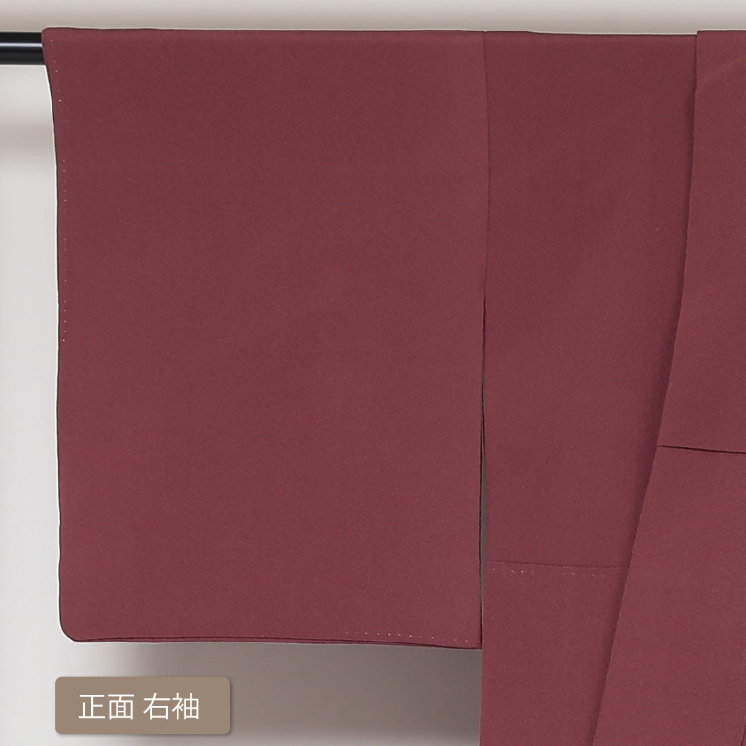 訪問着 袷 身丈162cm 裄丈65cm 正絹 Sランク セミフォーマル 広衿 Lサイズ 蘇州刺繍 汕頭刺繍 唐草華文 組紐 赤系 PO 1217-04385