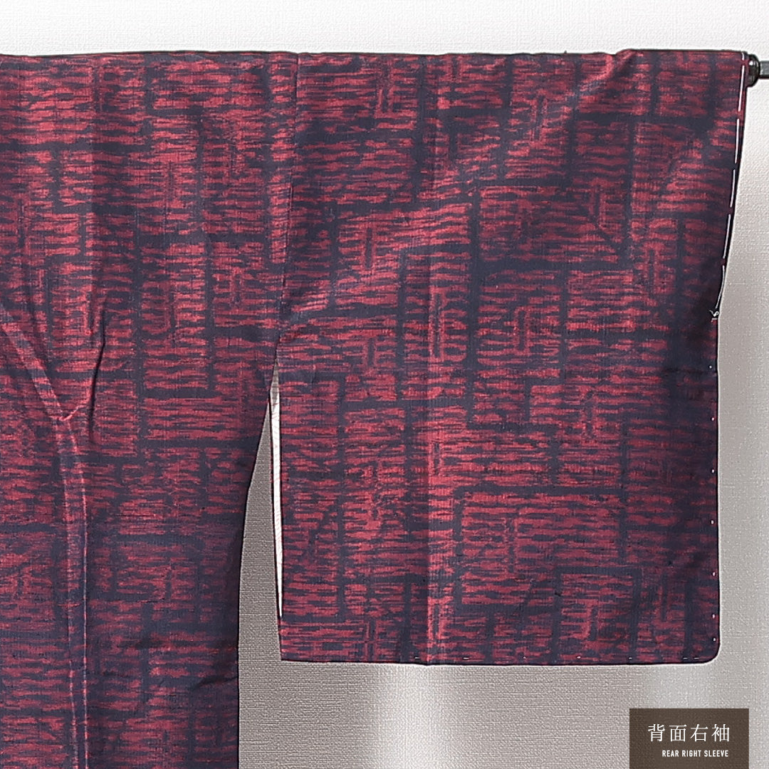 道行コート 袷 身丈85cm 裄丈65cm 正絹 Sランク セミフォーマル Mサイズ ポケットあり 抽象柄 モダン 遊び心 ピンク系 RP 1237-14671