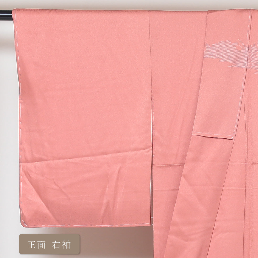 訪問着 袷 身丈165cm 裄65.5cm 正絹 ピンク系 Bランク 螺鈿 1212003414513