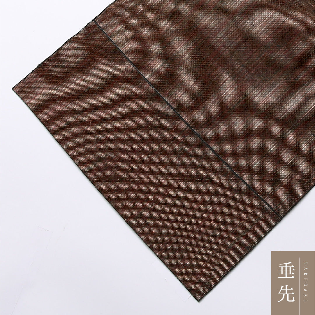 八寸名古屋帯 Sランク 帯丈361cm 正絹 ポイント柄 松葉仕立て 織り カジュアル 紬 創作柄 茶系 LP 1245-02538