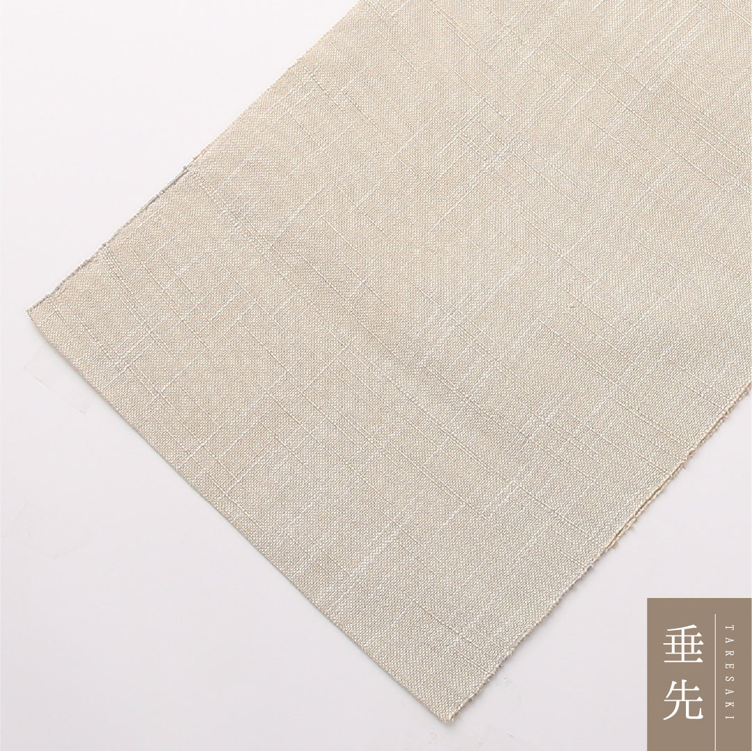 夏物 名古屋帯 紬地 ポイント柄 帯丈366cm カジュアル Bランク 正絹 紅葉 楓 クリーム系 1224-02205