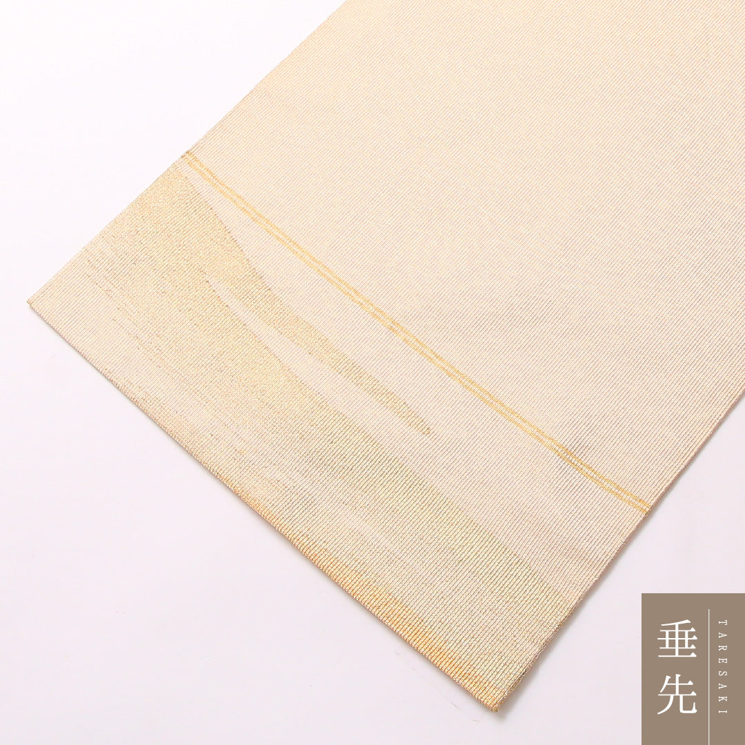 袋帯 帯丈430cm 正絹 六通 セミフォーマル 霞 金系 1243-01727