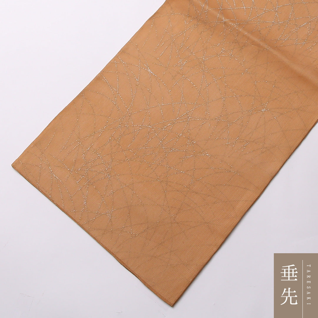 夏物 袋帯 帯丈464cm 正絹 ポイント柄 インフォーマル 琳派 丸文 杜若 椿 朱系 1243-01552