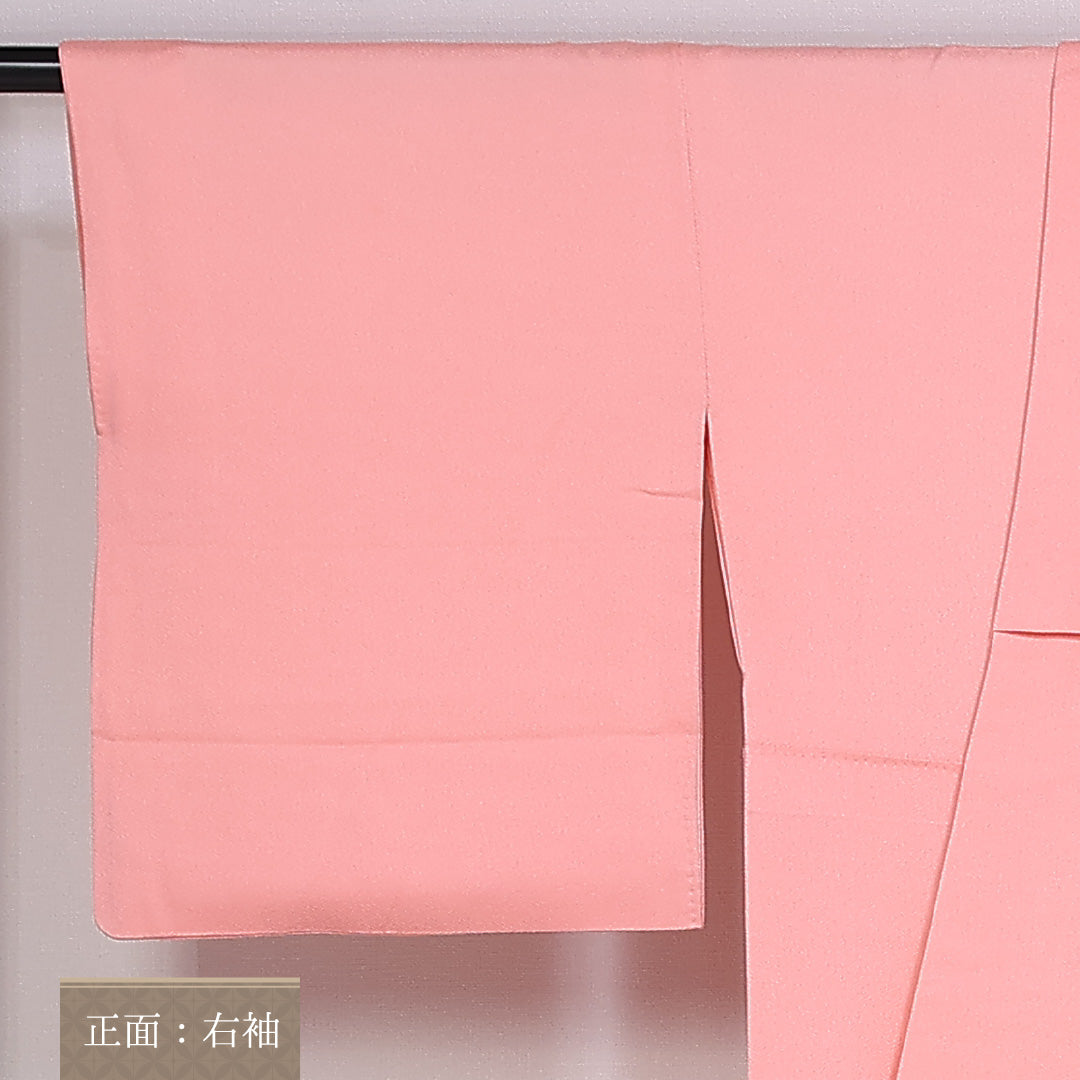 色無地 身丈161cm 裄丈65cm Sランク 袷 一つ紋 正絹 広衿 付下げ 蘇州刺繍 汕頭刺繍 五三桐 地紋あり 1214-10049