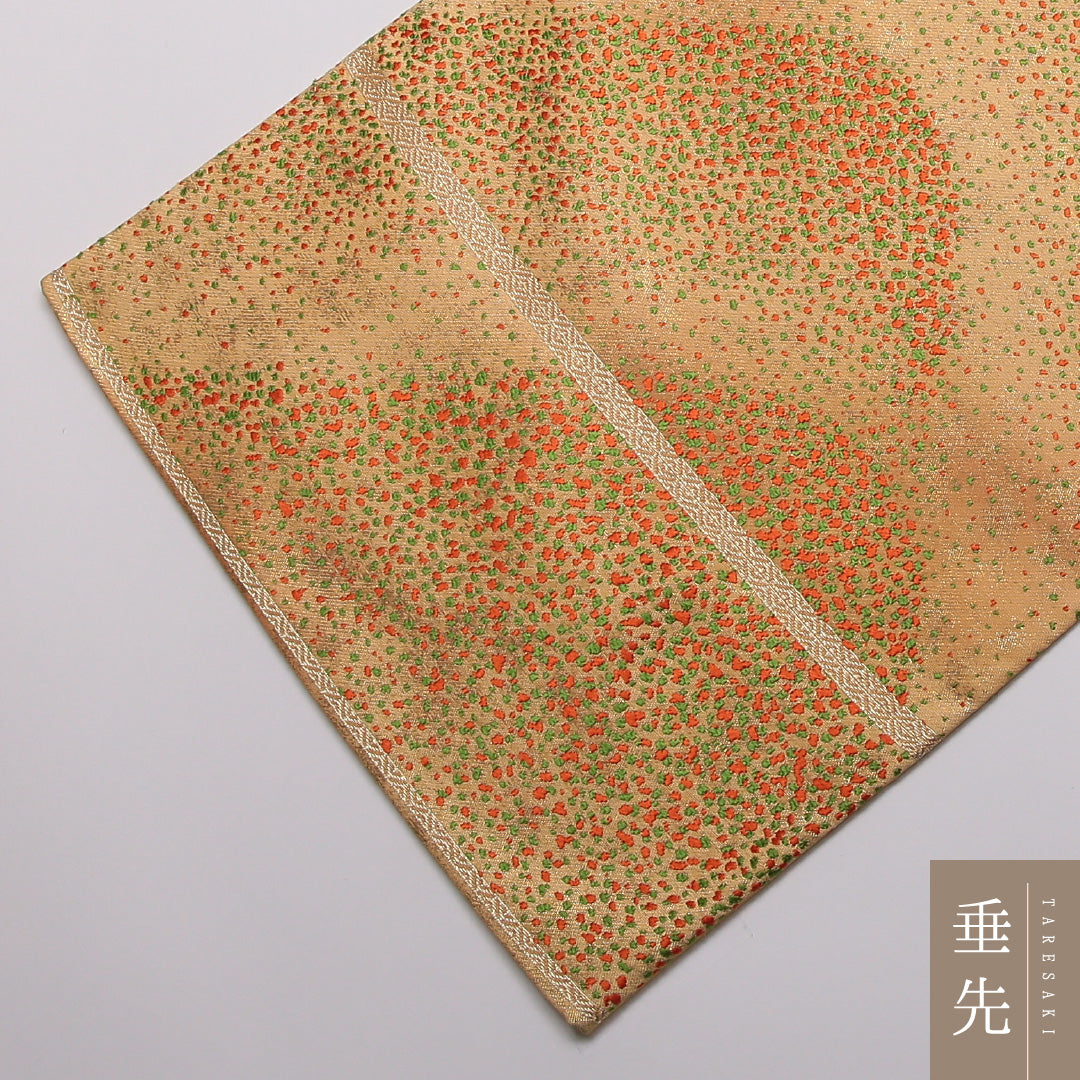袋帯 帯丈432cm 正絹 六通 インフォーマル 遠山 ベージュ系 1243-01345