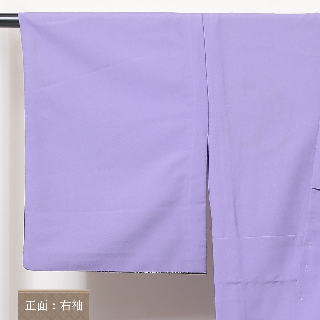 洗える着物 訪問着 単衣 身丈146cm 裄丈64cm ポリエステル Cランク セミフォーマル 広衿 XSサイズ 金箔 流水 桜 紫系 HP 1217-04564
