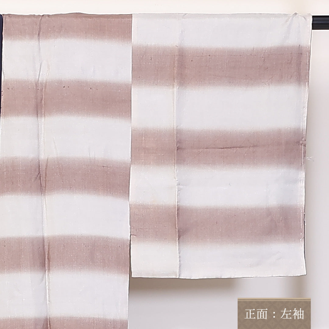 男物 袷 身丈129cm 裄62.5cm 長襦袢 正絹 縞 Aランク 1219-00026