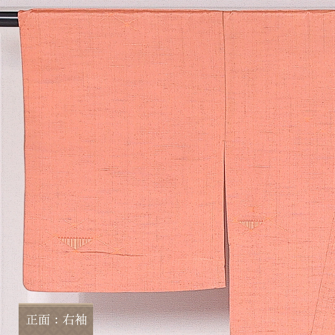 紬 身丈159cm 裄丈63.5cm M 正絹 Aランク 単衣 広衿 紬 創作 1216-10923