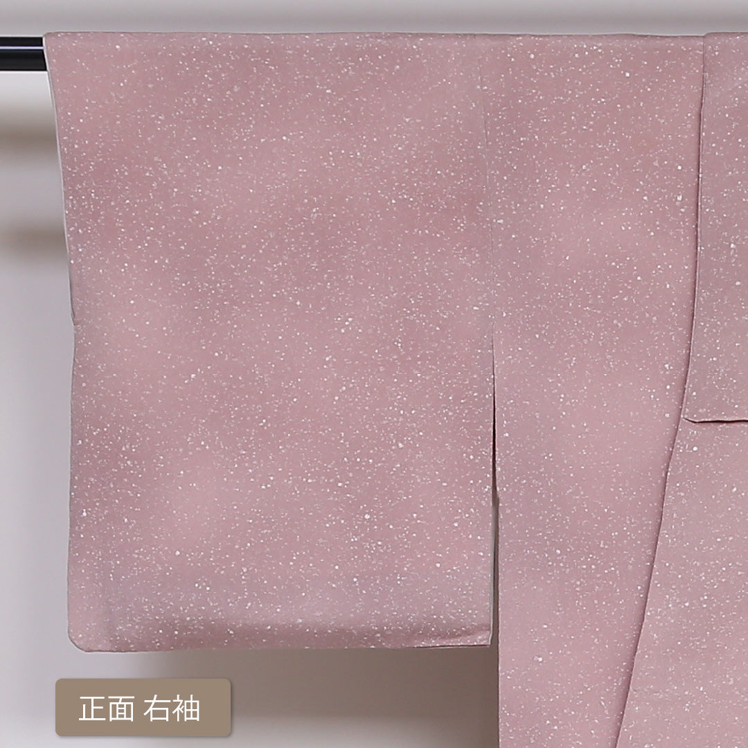 訪問着 袷 身丈152cm 裄丈63cm 正絹 Sランク 一つ紋 (左三階松) セミフォーマル 広衿 Sサイズ 金彩 水仙 ピンク系 PO 1217-04433