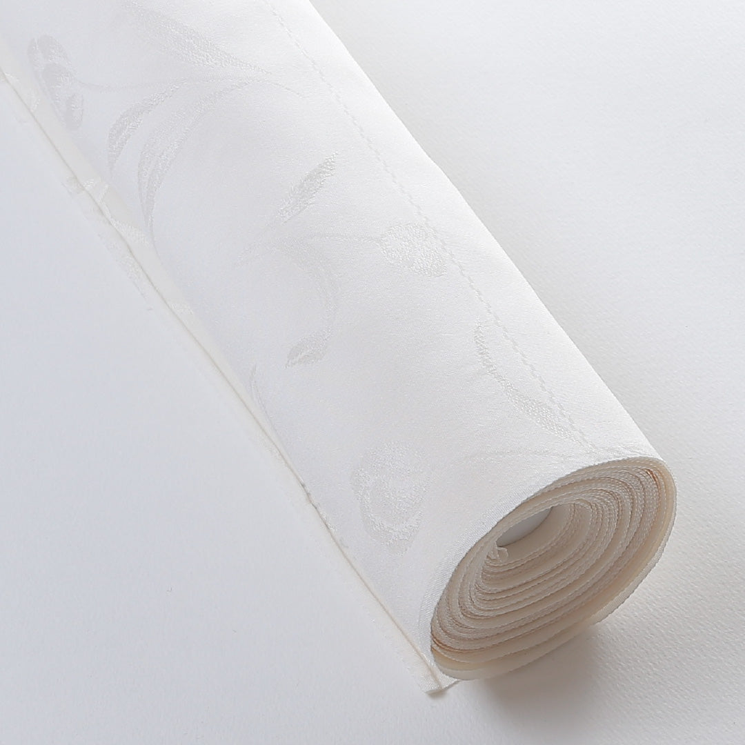 新品 反物 色無地 正絹 丹後ちりめん チューリップ 証紙 白系 1232-00029-G038-11 1232-00029-G038