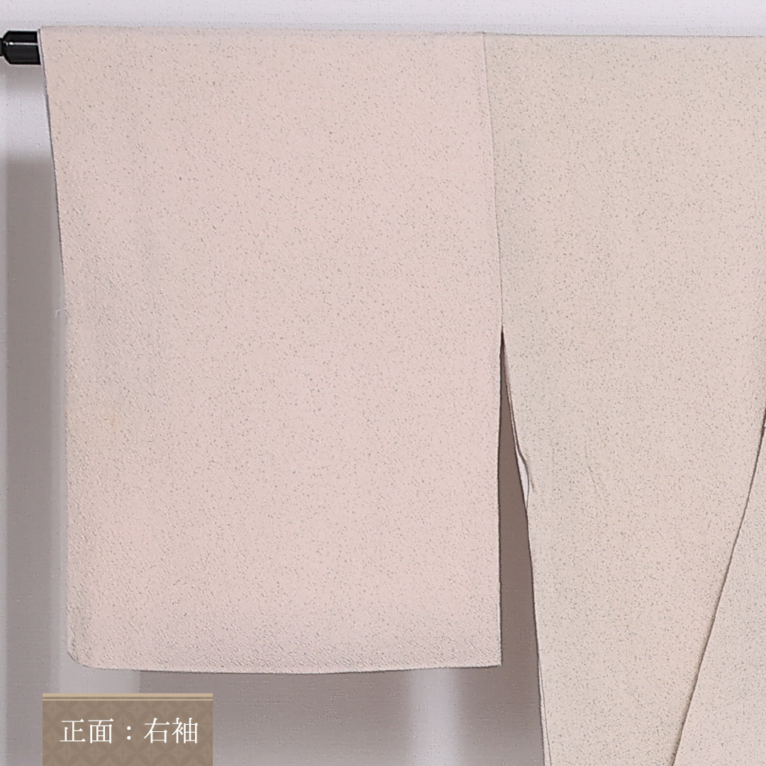 訪問着 袷 身丈157cm 裄63cm 正絹 部分絞り 手描き ちりめん Bランク 1212-00835