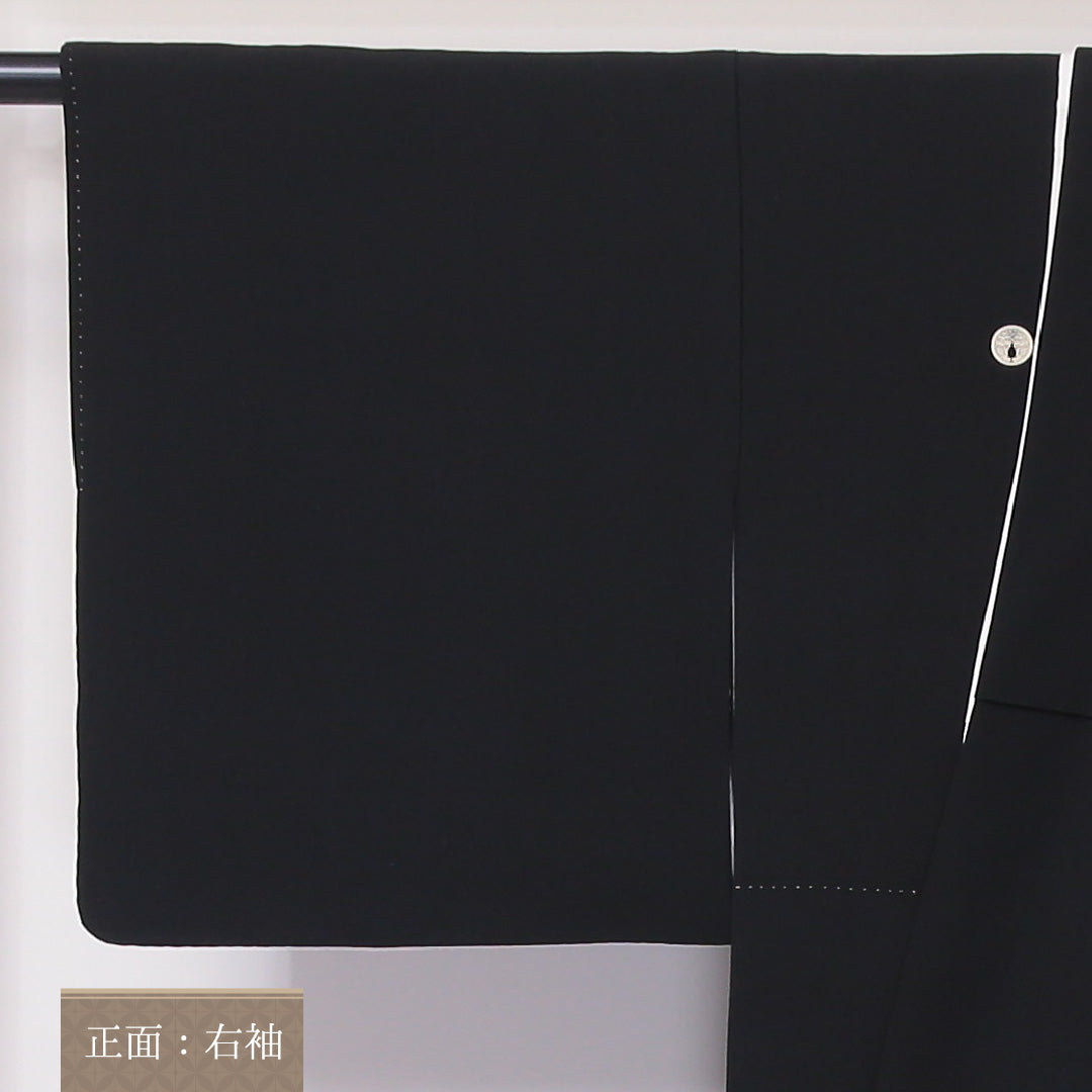 黒留袖 五つ紋 丸に抱き茗荷 身丈154cm 裄丈62cm Aランク 正絹 袷 比翼 広衿 S 作家物 落款 加賀友禅 茶屋辻 フォーマル 黒系 1211-F0256