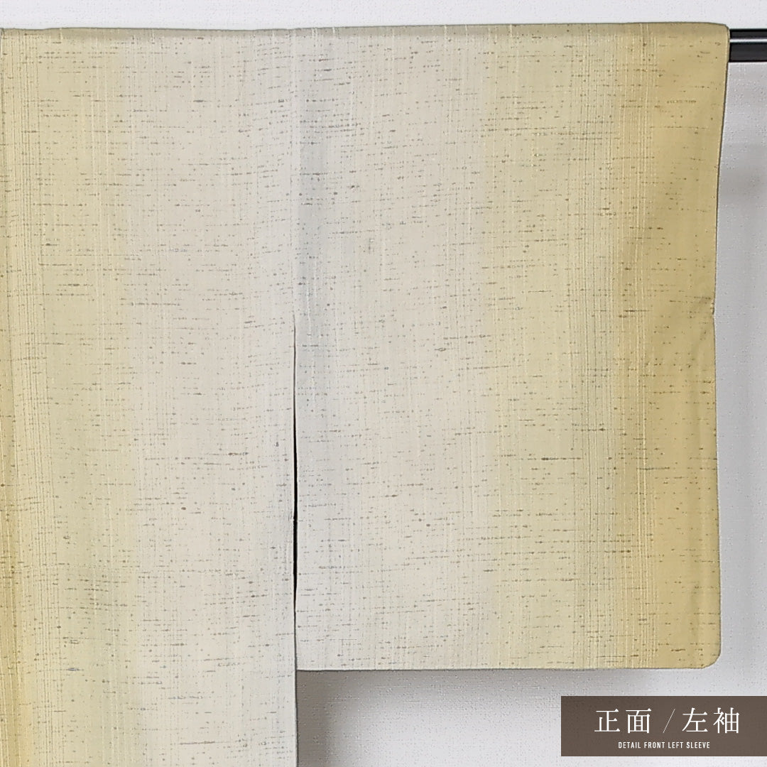 信州紬 胴抜き 身丈155cm 裄丈63cm 正絹 Bランク カジュアル 広衿 Mサイズ 黄系 HP 1223-12189