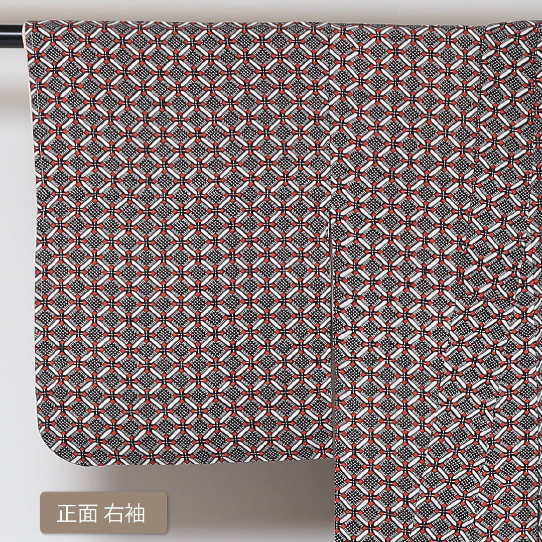 小紋 袷 身丈155cm 裄63cm グラデーション系 正絹 Aランク 1215-01525-3399