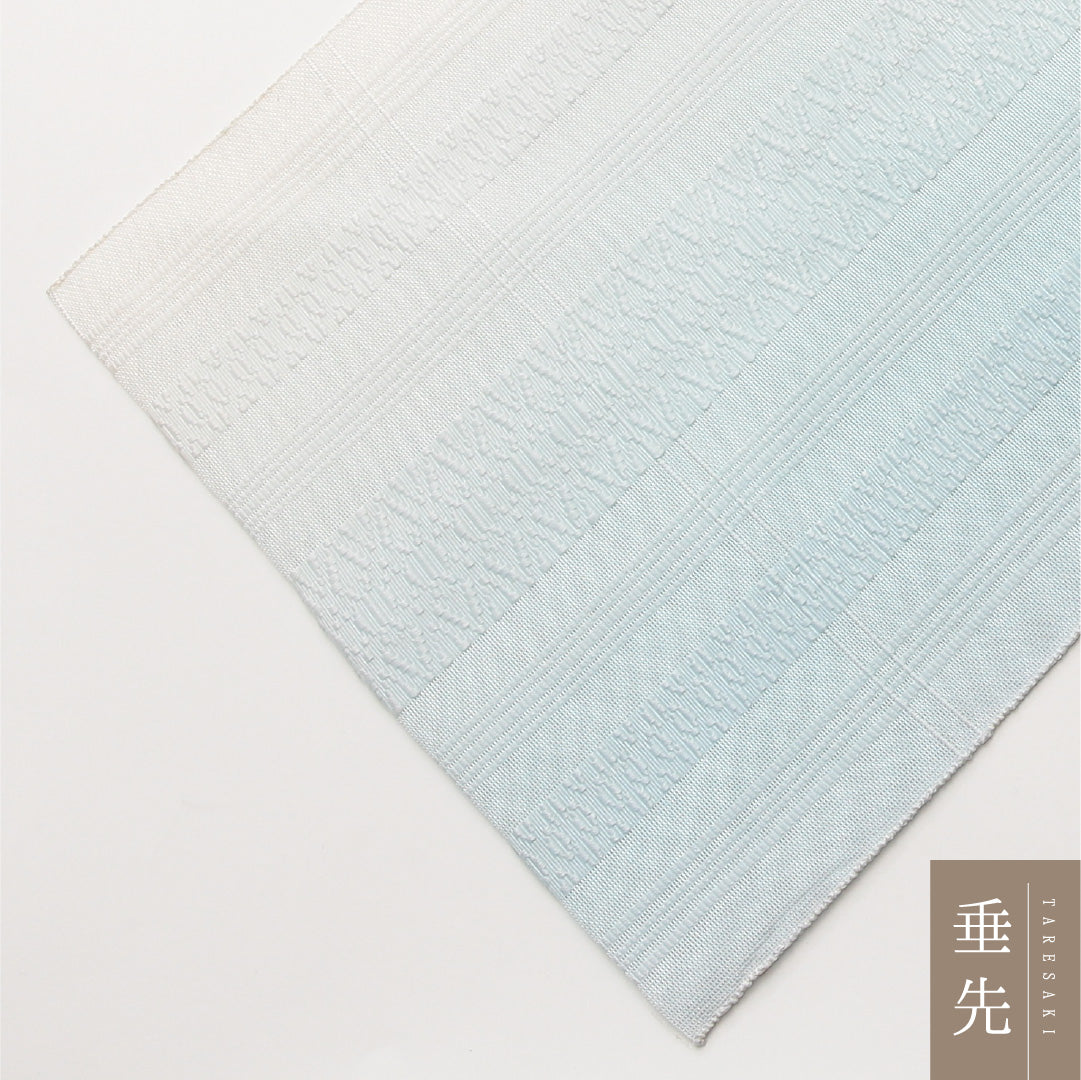 夏物 名古屋帯 全通 帯丈334cm カジュアル Sランク 正絹 博多織 献上柄 紗 グラデーション系 1224-02110
