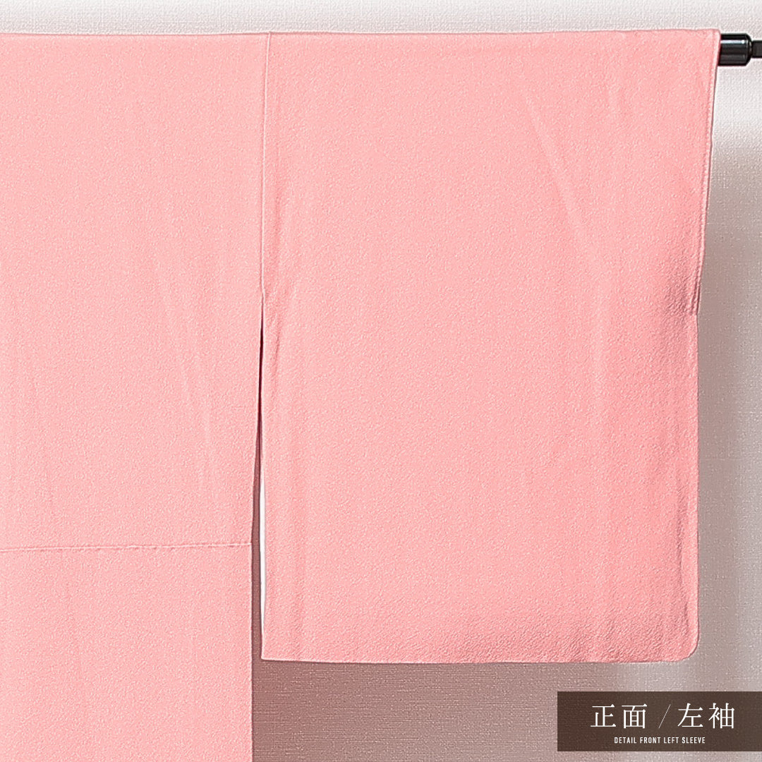 色無地 袷 身丈164cm 裄丈66cm 正絹 Sランク インフォーマル 広衿 Lサイズ 無地 ピンク系 RP 1219-14952