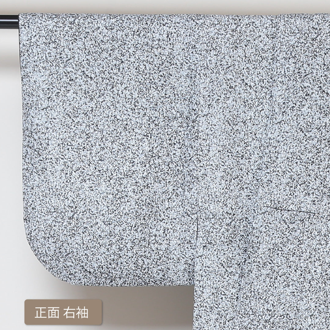 洗える着物 付下げ 袷 身丈155cm 裄丈63cm ポリエステル Sランク インフォーマル 広衿 Mサイズ たたき染め 樹木 黒系 RP 1218-04274