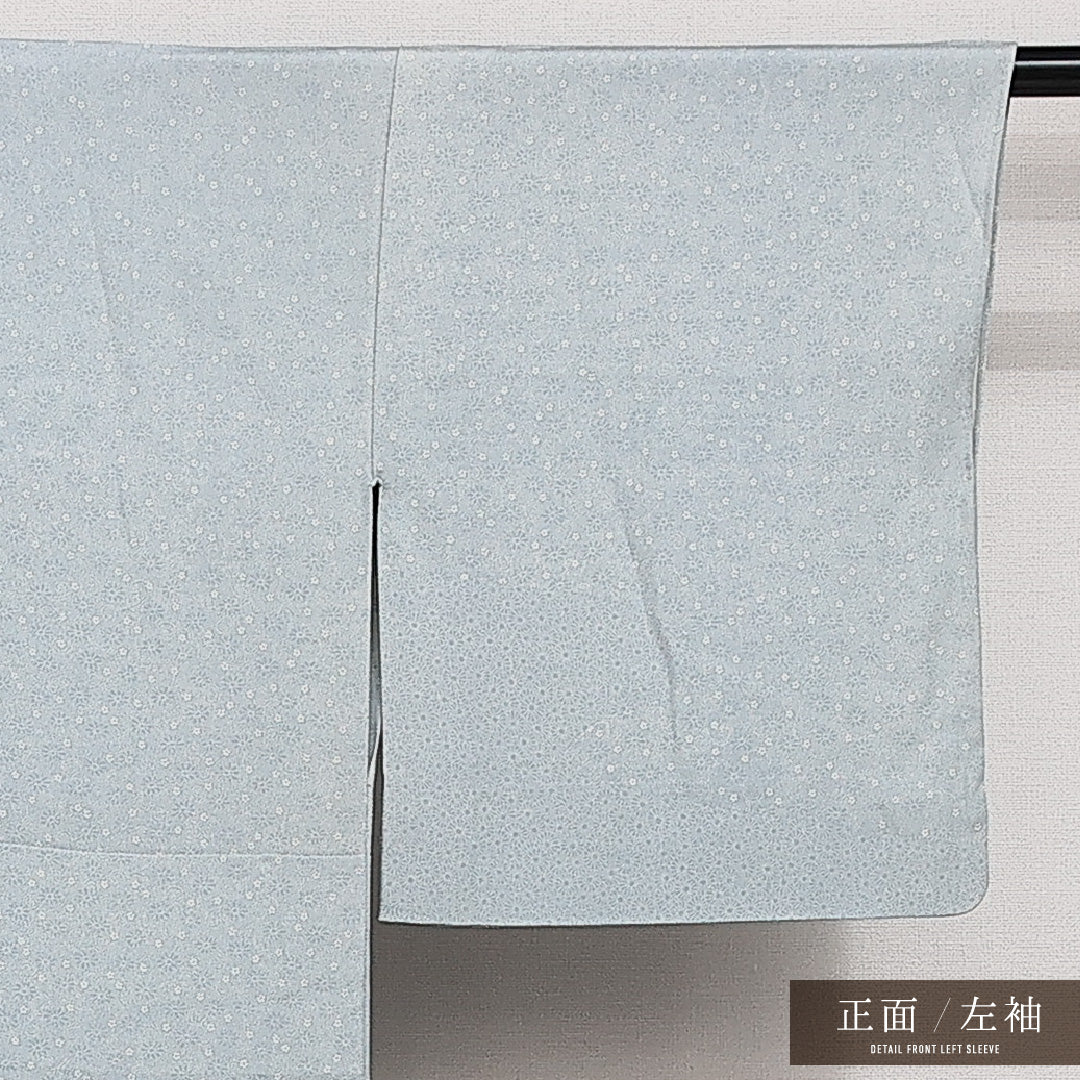 付下げ 袷 身丈147cm 裄丈61cm 正絹 Aランク インフォーマル バチ衿 XSサイズ 江戸小紋 作家物 落款 唐華 水色系 RP 1218-14163