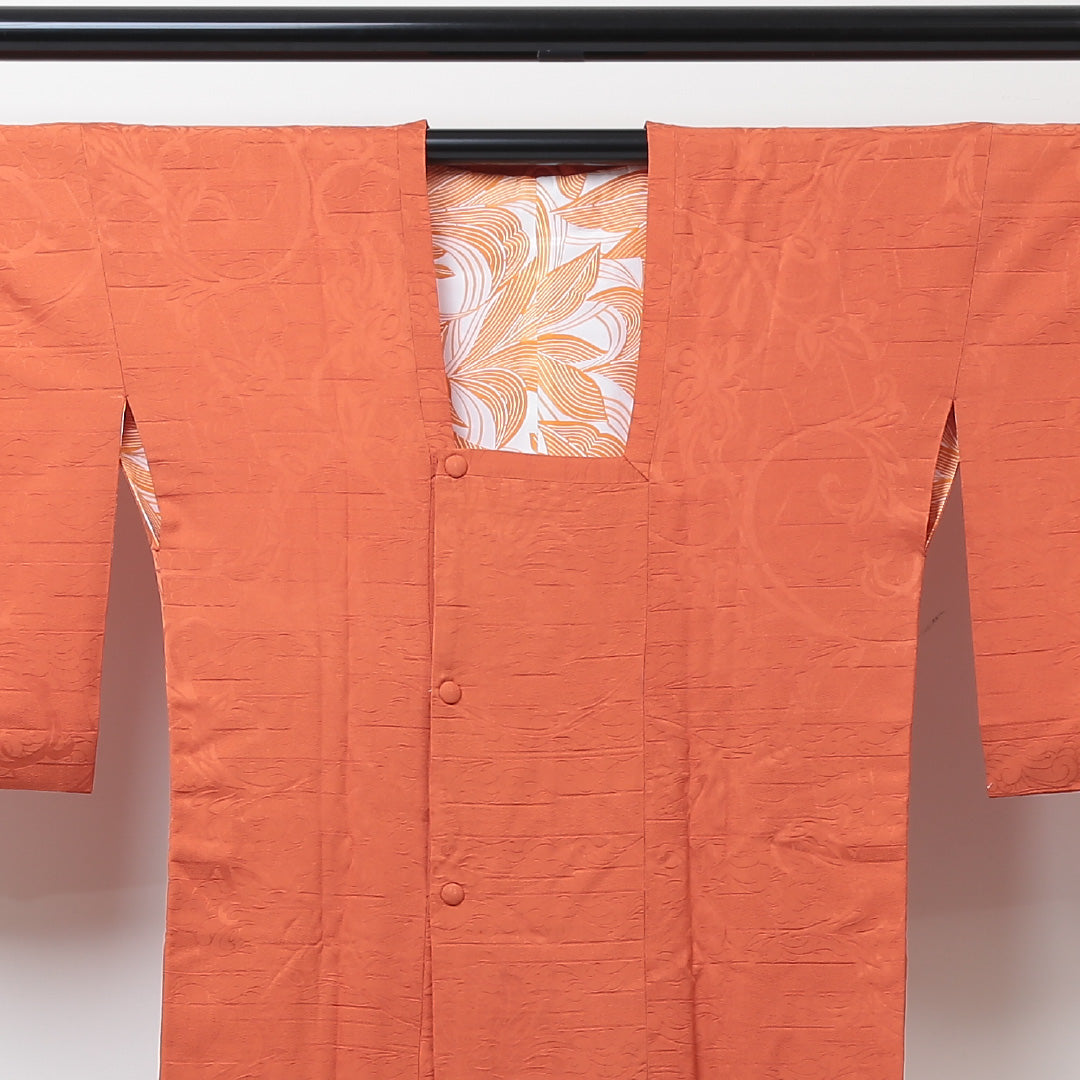 道行コート 身丈89.5cm 裄丈64cm 正絹 Sランク M 朱系 1217-00389