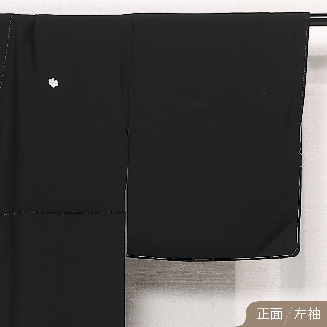黒紋付 五つ紋 五三桐 身丈172cm 裄丈70cm Sランク 正絹 袷 広衿 2XL フォーマル 黒系 1299-F0587