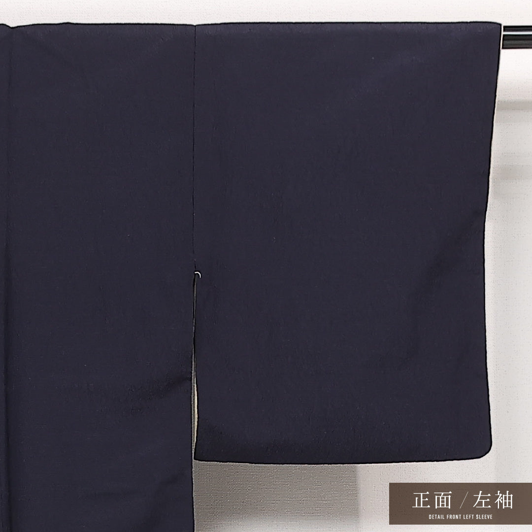 アンティーク 色無地 袷 身丈148cm 裄丈64cm 正絹 Bランク バチ衿 XSサイズ 無地 紫系 HP 1219-13339