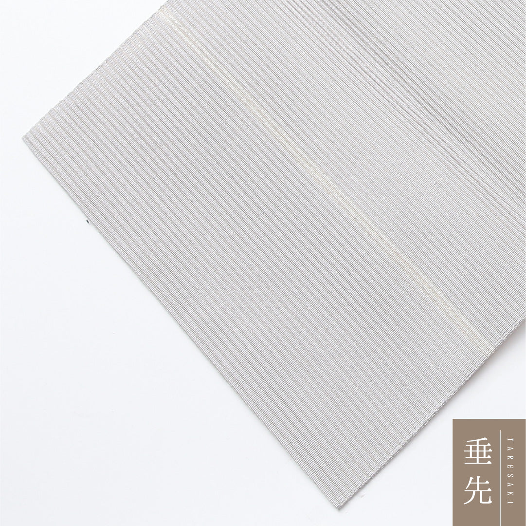 夏物 名古屋帯 ポイント柄 帯丈375cm カジュアル Sランク 正絹 絽 幾何学 雲取り グレー系 1224-02027
