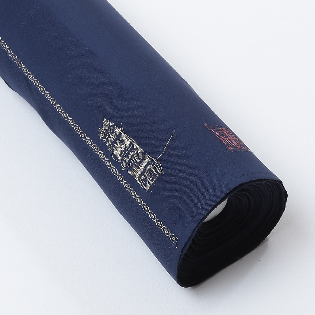 新品 反物 小紋 正絹 本草木藍染 若冲 サファイア 証紙 紺系 1232-00016-G016-18 1232-00016-G016