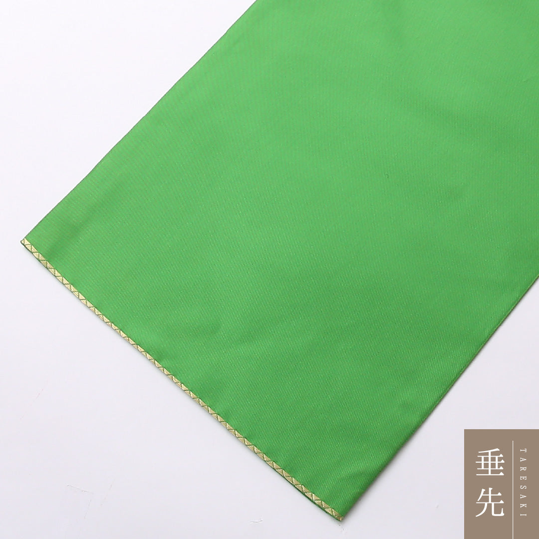 袋帯 帯丈452cm 正絹 全通 染め帯 カジュアル 無地 緑系 1243-01510