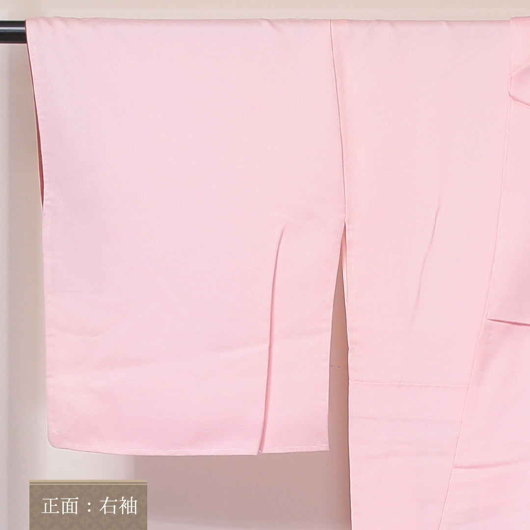 訪問着 袷 身丈162cm 裄丈67cm 正絹 Aランク セミフォーマル 広衿 Lサイズ ぼかし染 金彩 平安絵巻 花柄 ピンク系 HP 1217-04613