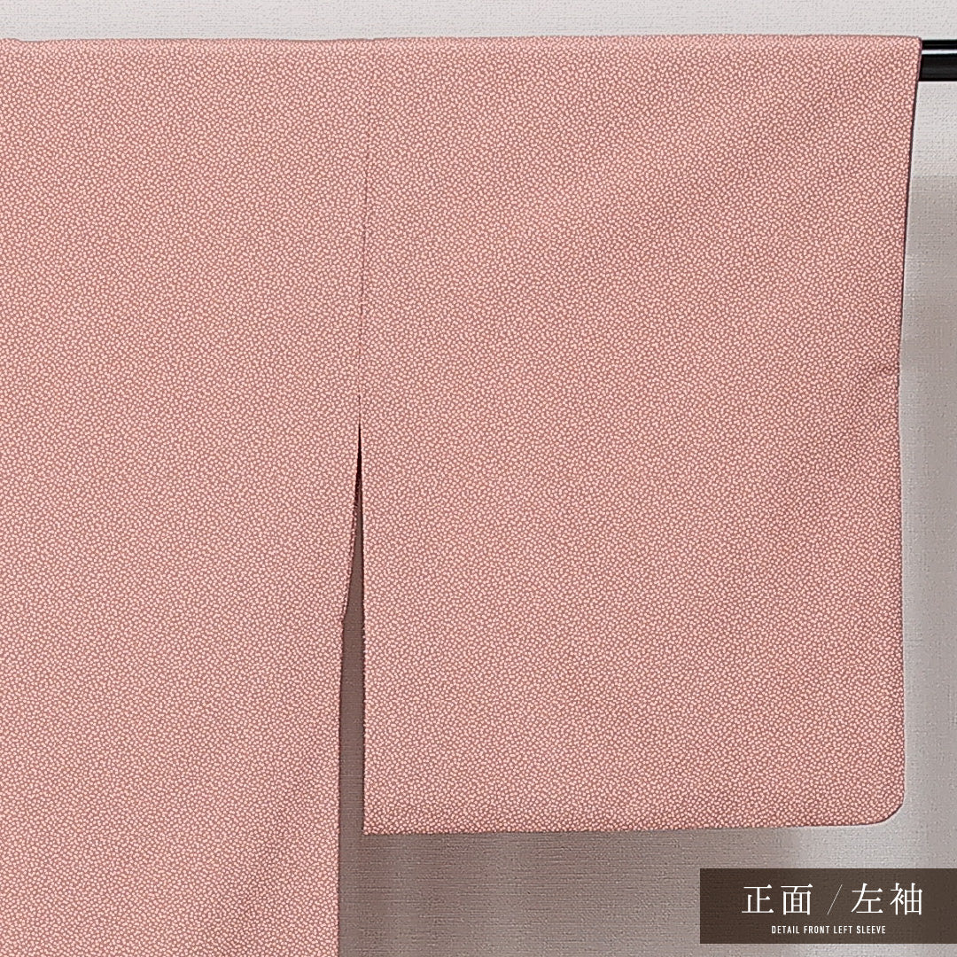 未使用品 江戸小紋 袷 身丈169cm 裄丈64cm Sランク 正絹 広衿 XLサイズ インフォーマル 霰 伝統的 落ち着き ピンク系 1262-14351