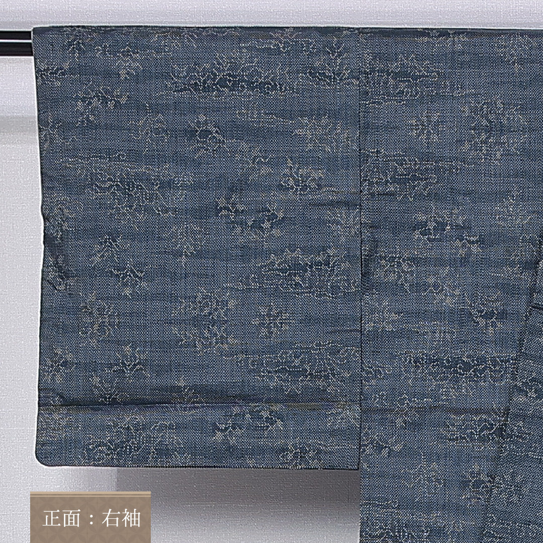 大島紬 身丈155cm 裄丈62.5cm M 正絹 Bランク 袷 バチ衿 紬 創作 1216-10876