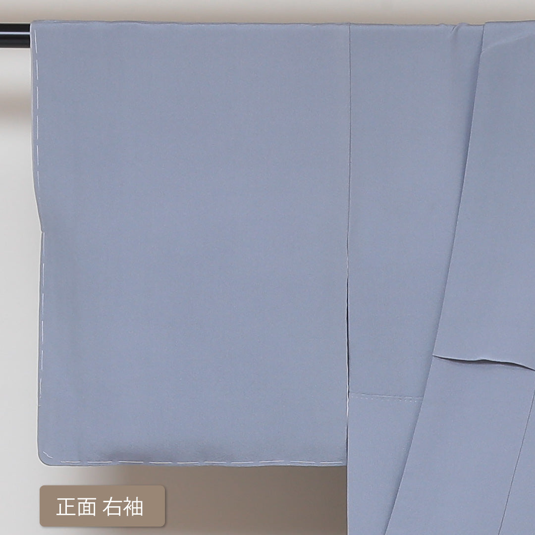 訪問着 袷 身丈152cm 裄丈62cm 正絹 Sランク セミフォーマル 広衿 Sサイズ 加賀友禅 ぼかし染 落款 しつけ糸 遠山 グレー系 RP 1217-04357
