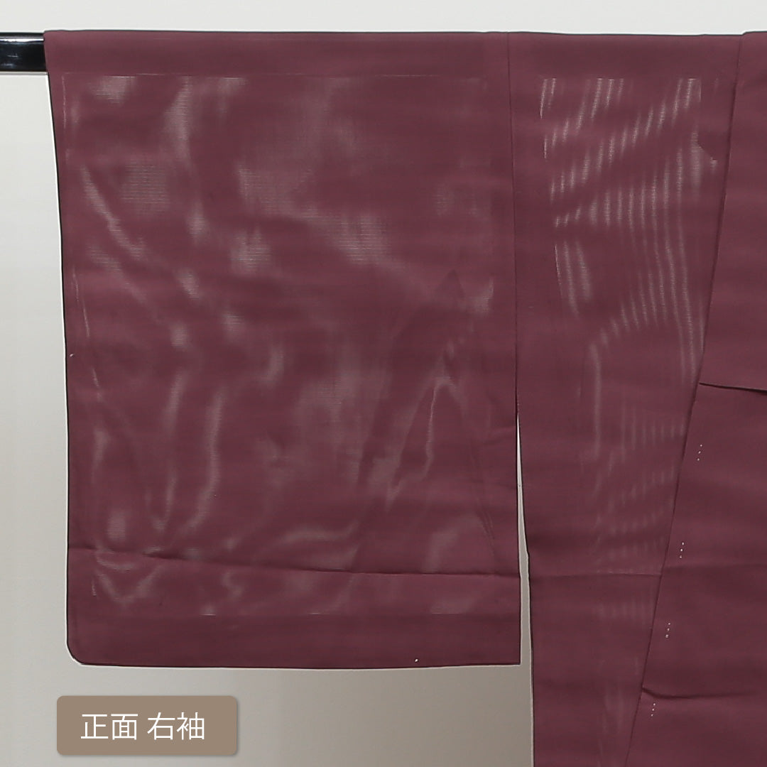 夏物 色無地 絽 身丈150cm 裄丈65cm 正絹 Aランク インフォーマル 広衿 Sサイズ ぼかし染 赤系 M4 1219-05024