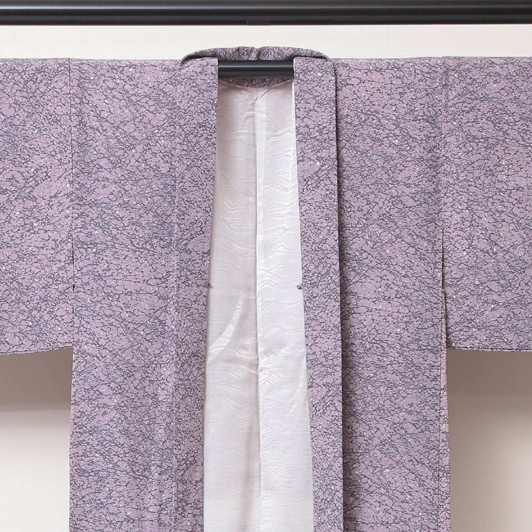 羽織 身丈81cm 裄丈62cm S 正絹 紫系 Aランク 1217-00784