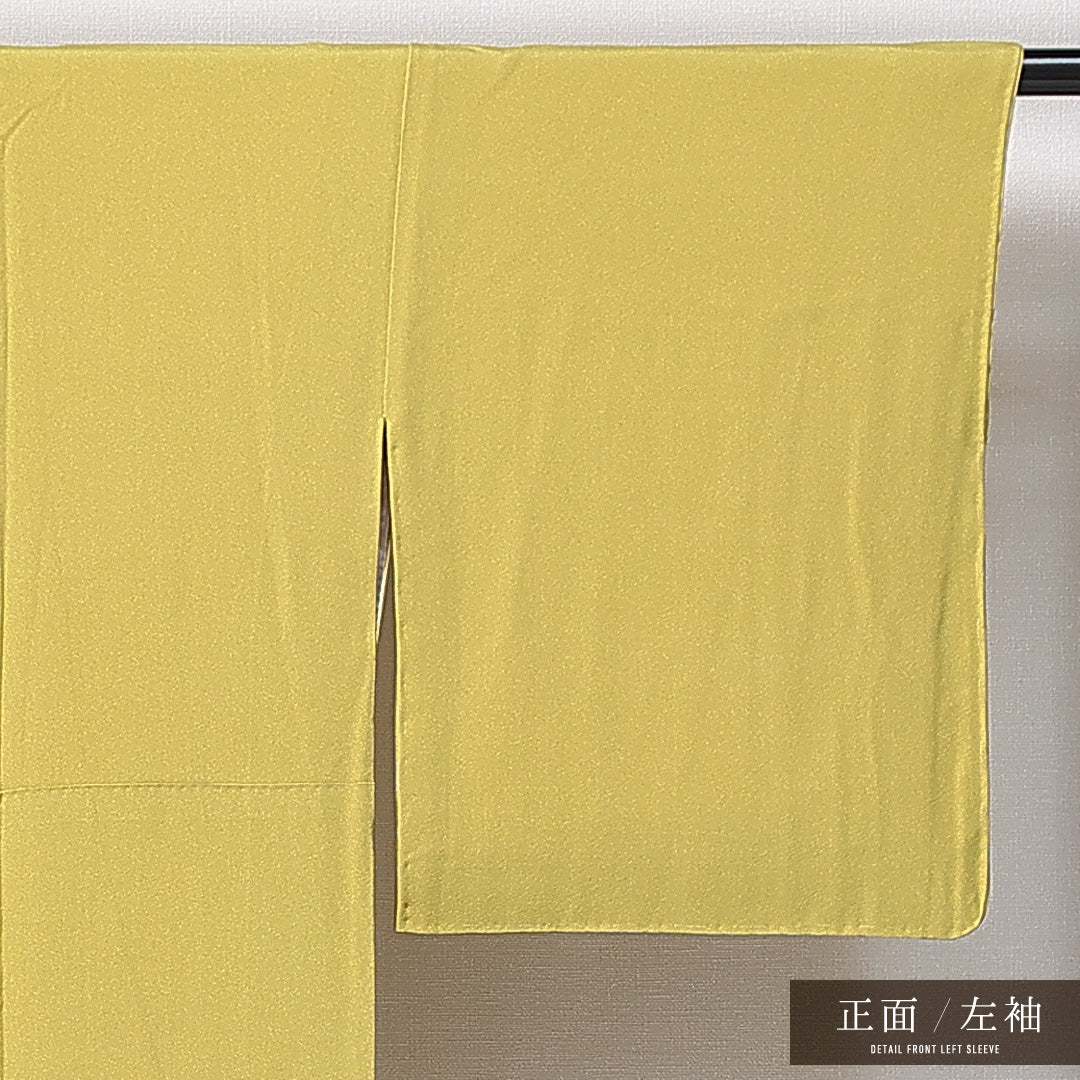 色無地 袷 身丈153cm 裄丈62cm 正絹 Sランク インフォーマル 広衿 Sサイズ 無地 緑系 RP 1219-14947
