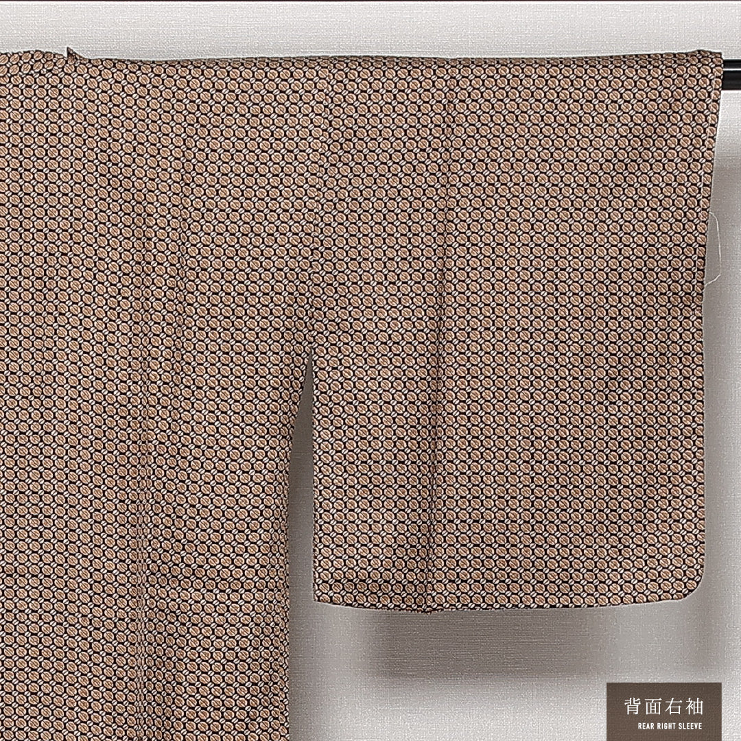 道行コート 袷 身丈88cm 裄丈62cm 正絹 Sランク セミフォーマル Sサイズ ポケットあり コーヒー豆 赤系 RP 1237-13737