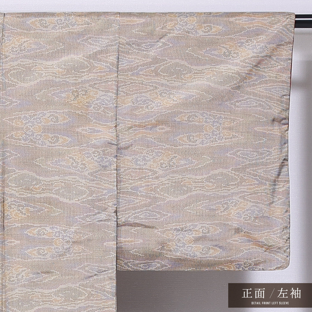 付下げ 袷 身丈152cm 裄丈62cm 正絹 Cランク インフォーマル バチ衿 Sサイズ 汕頭刺繍 麻の葉 ピンク系 M4 1218-11626