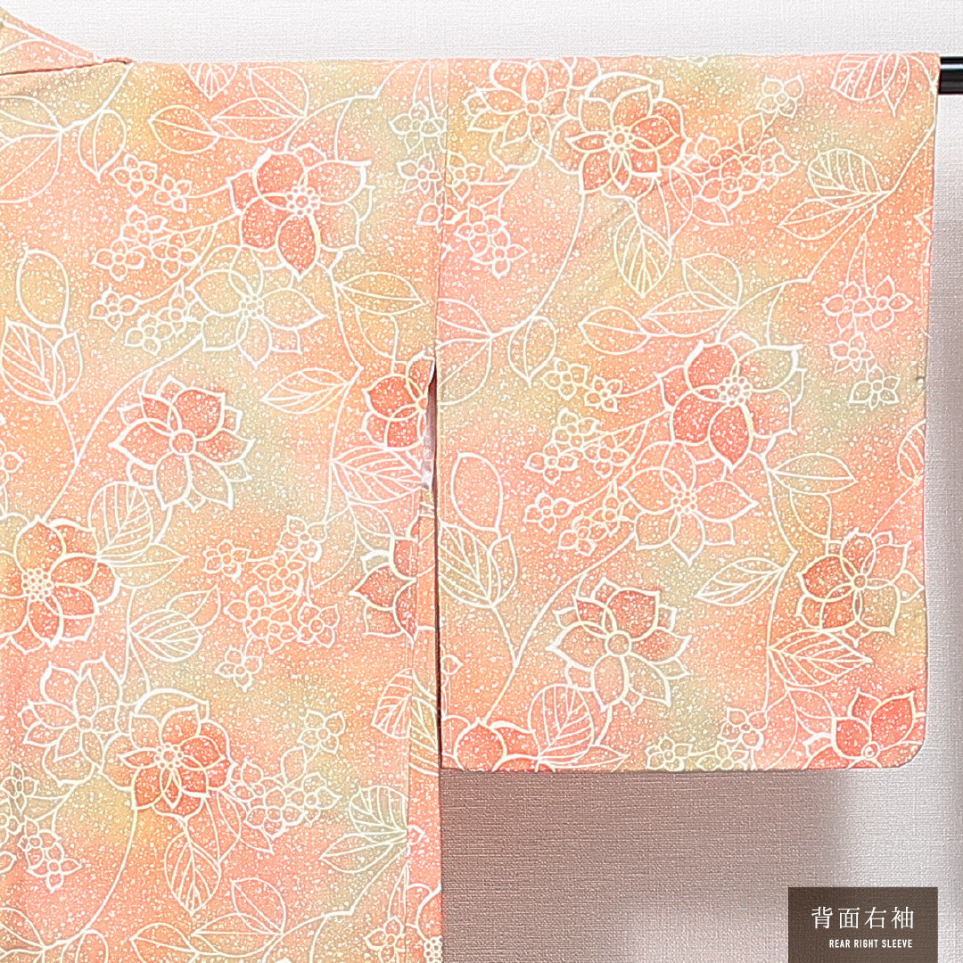 羽織 袷 身丈75cm 裄丈62cm 正絹 Cランク カジュアル Sサイズ 花柄 多色系 HP 1232-14850