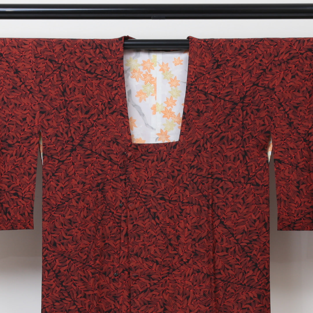 道行コート 身丈83cm 裄丈64cm 正絹 Sランク M 赤系 1217-00360