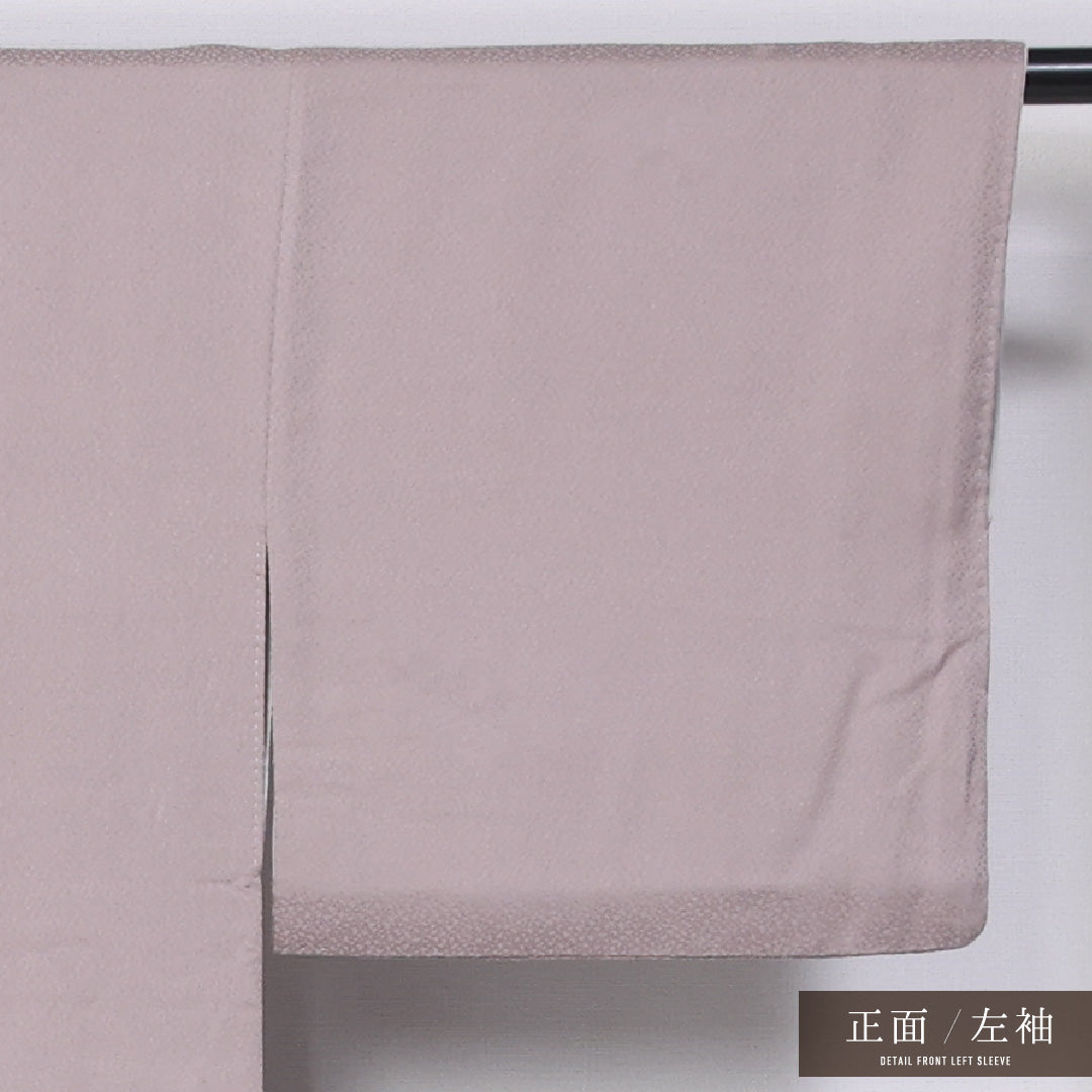 色無地 袷 身丈150cm 裄丈62cm 正絹 Aランク 紋意匠 (創作柄) インフォーマル 広衿 Sサイズ 茶系 RP 1219-11440