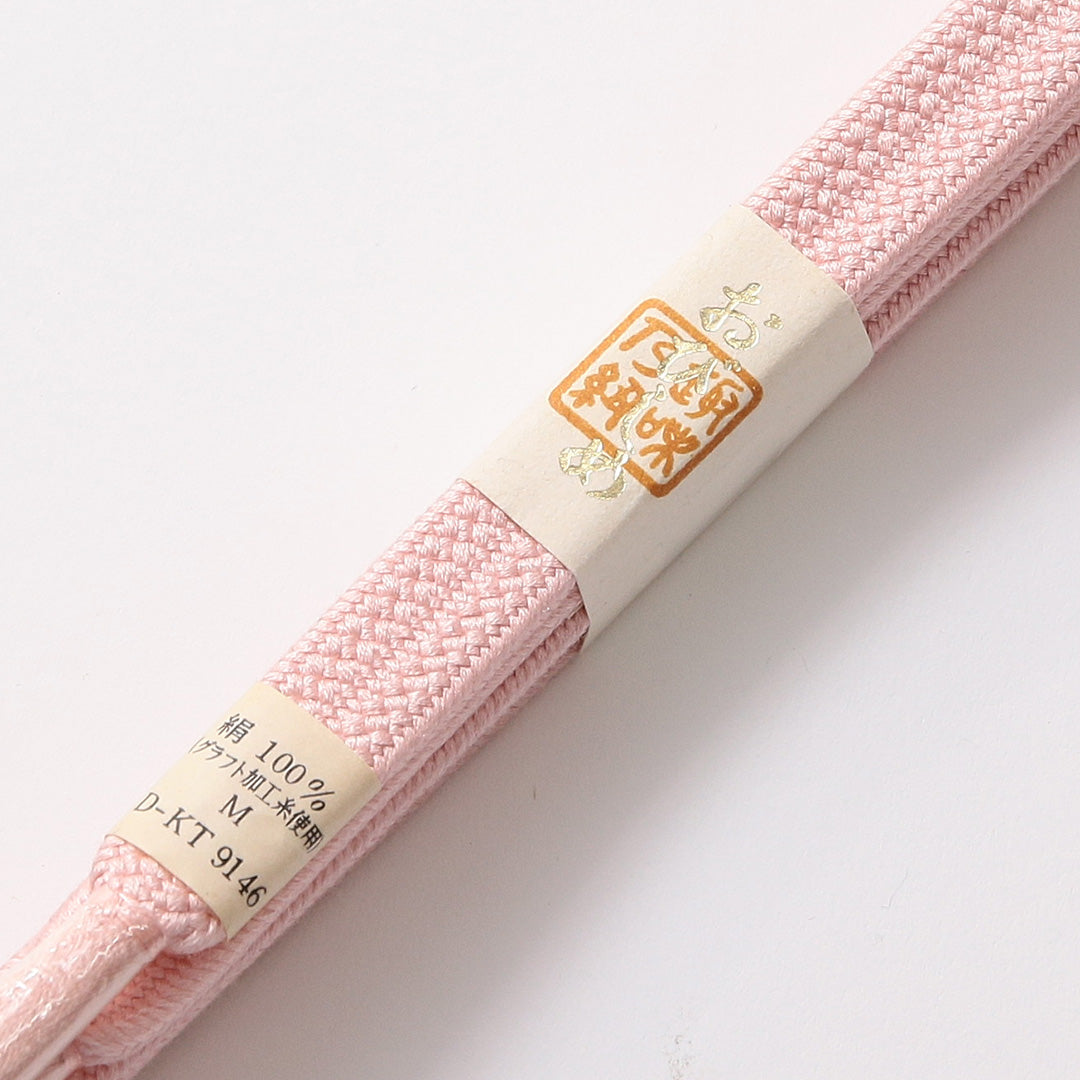 帯締め・帯揚げセット カジュアル 正絹 Aランク 和装小物 帯締め 帯揚げ ピンク系 1221-00918