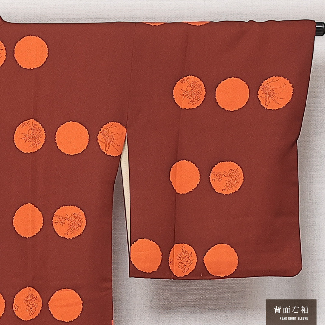 道行コート 袷 身丈82cm 裄丈64cm 正絹 Sランク インフォーマル Mサイズ ポケットあり 創作柄 茶系 RP 1237-13798