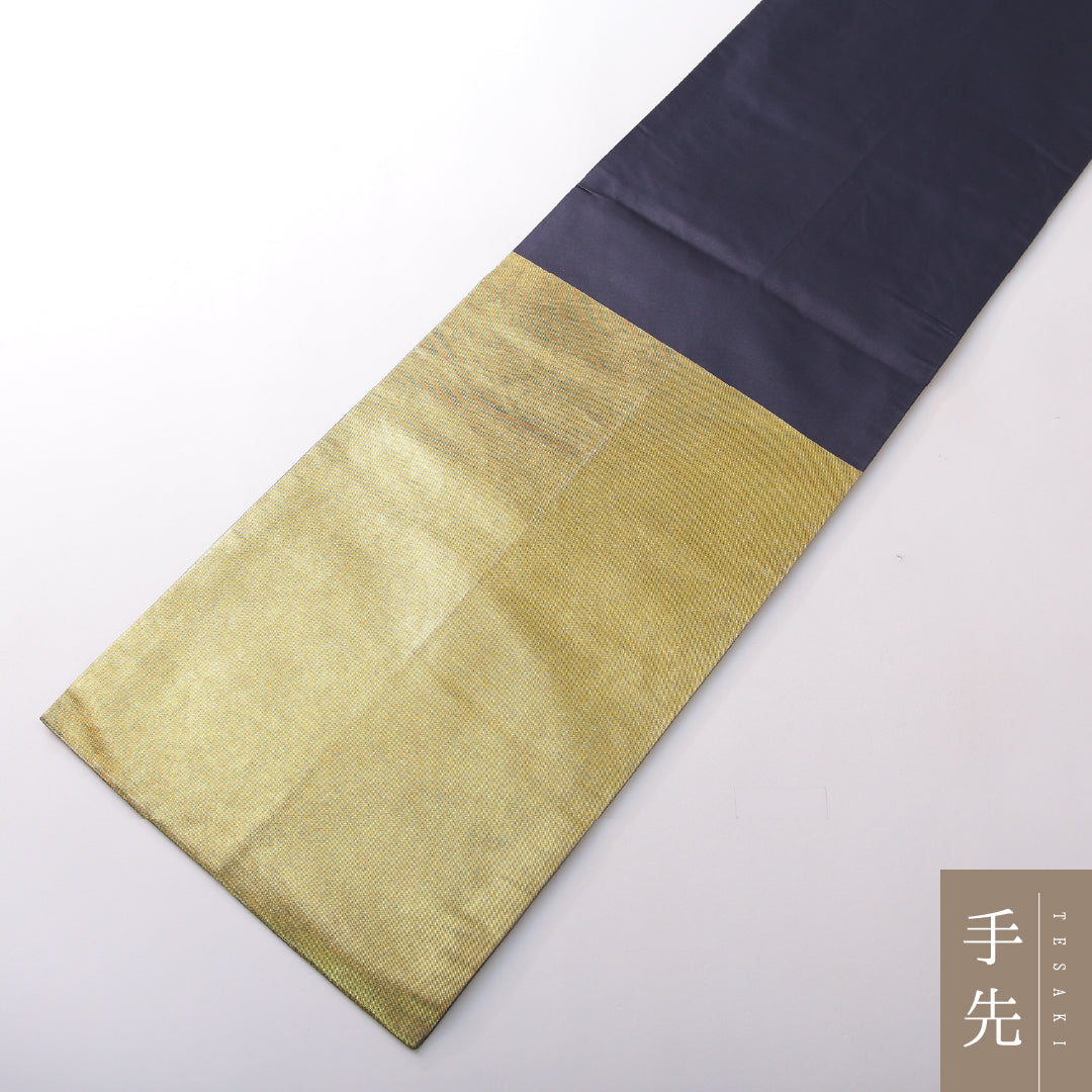 袋帯 帯丈440cm 井筒工芸 本金箔 フォーマル 六通 帯芯なし Sランク 正絹 金箔 無地 金系 1223-02167