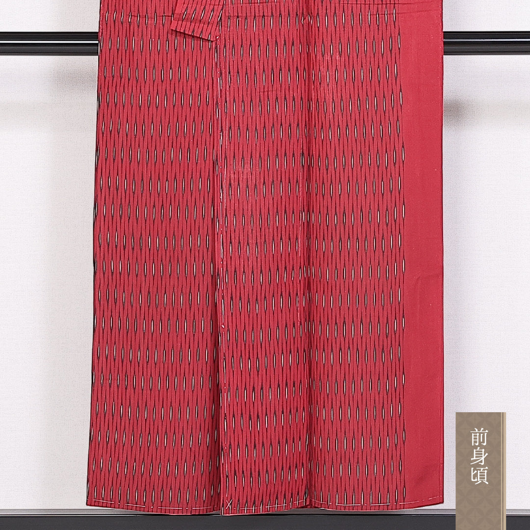 アンティーク 紬 身丈150cm 裄丈63cm Aランク 袷 正絹 バチ衿 モダン 1216-10121