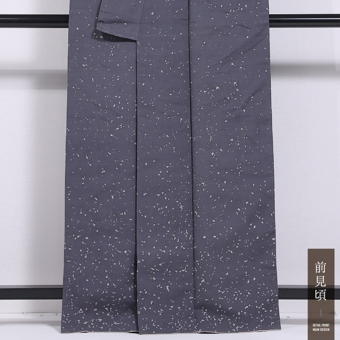 江戸小紋 (大小霰) 袷 身丈160cm 裄丈62cm 正絹 Cランク インフォーマル 広衿 Lサイズ グレー系 LP 1220-11847
