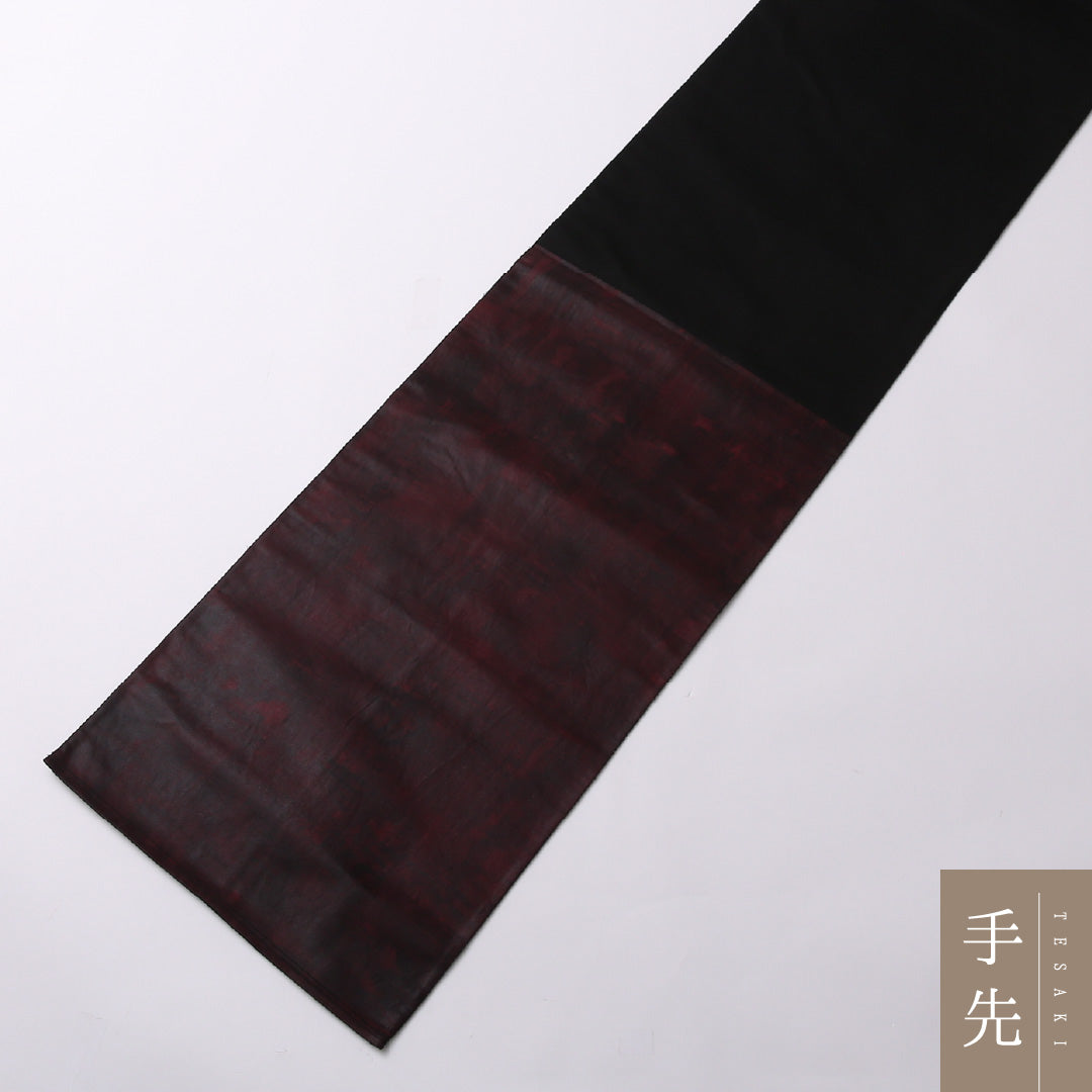 袋帯 帯丈424cm 正絹 ポイント柄 インフォーマル 雲取り 茶系 1243-01573