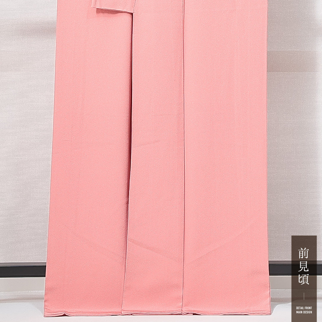 色無地 袷 身丈164cm 裄丈66cm 正絹 Sランク インフォーマル 広衿 Lサイズ 無地 ピンク系 RP 1219-14952