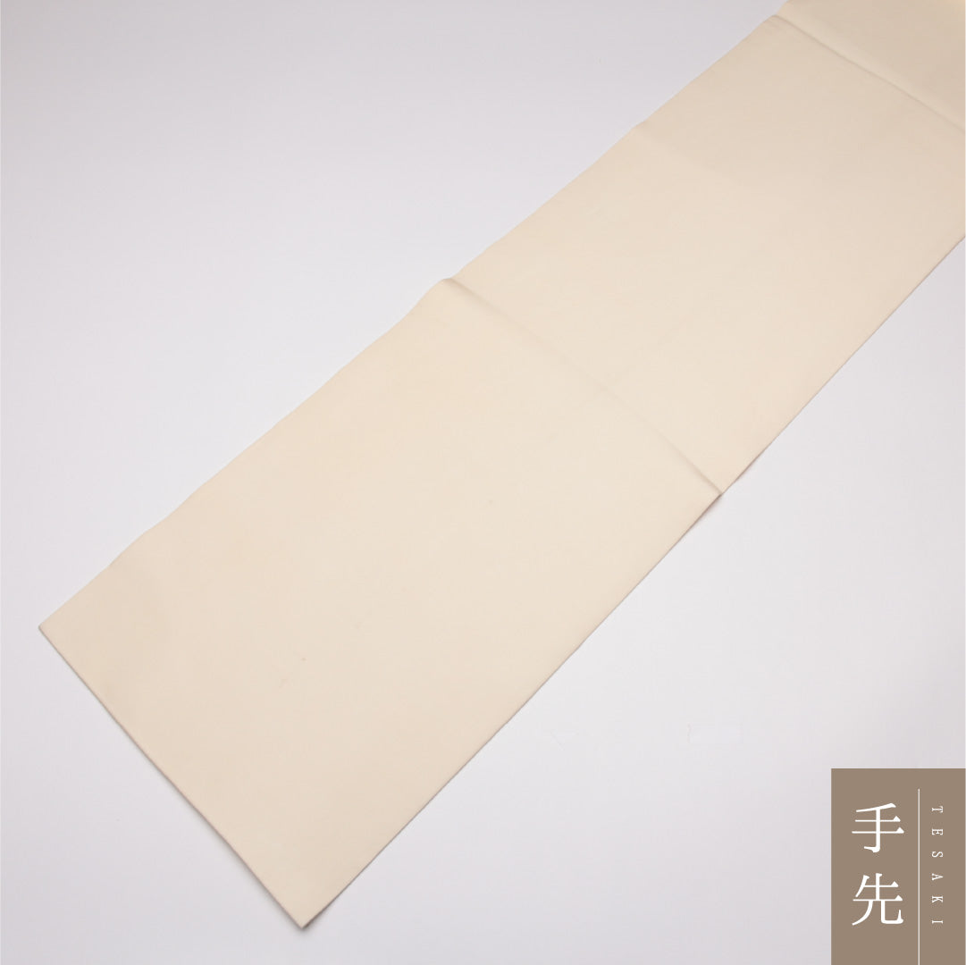 九寸名古屋帯 Cランク 帯丈380cm 正絹 ポイント柄 開き仕立て 染め インフォーマル 塩瀬 雀 白系 RP 1245-01551