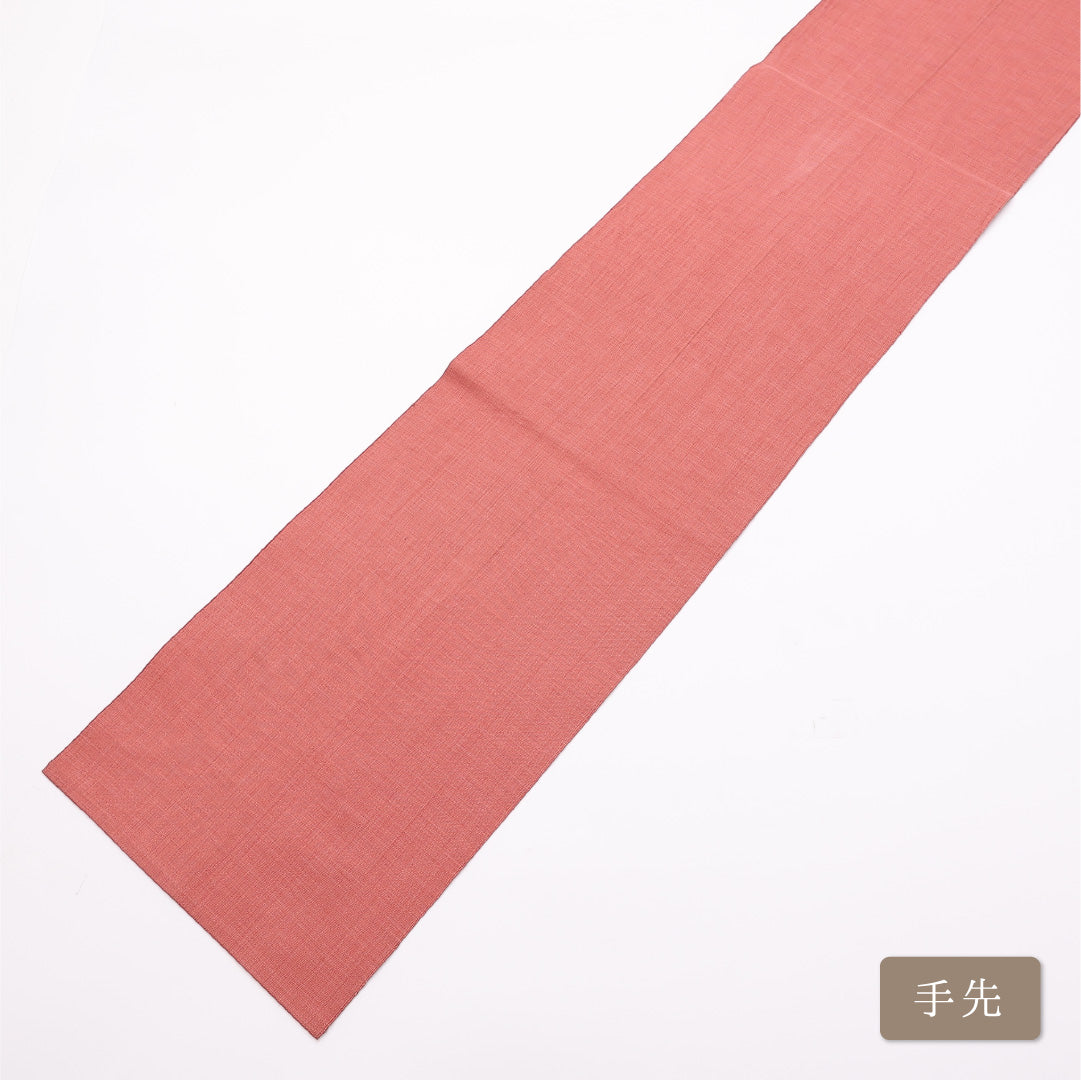 九寸名古屋帯 Aランク 帯丈355cm 正絹 ポイント柄 開き仕立て 織り カジュアル 創作柄 ピンク系 LP 1245-01026